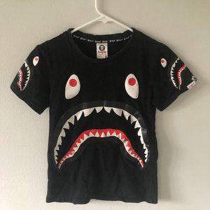 Bathing Ape Kids Black Shark Shirt